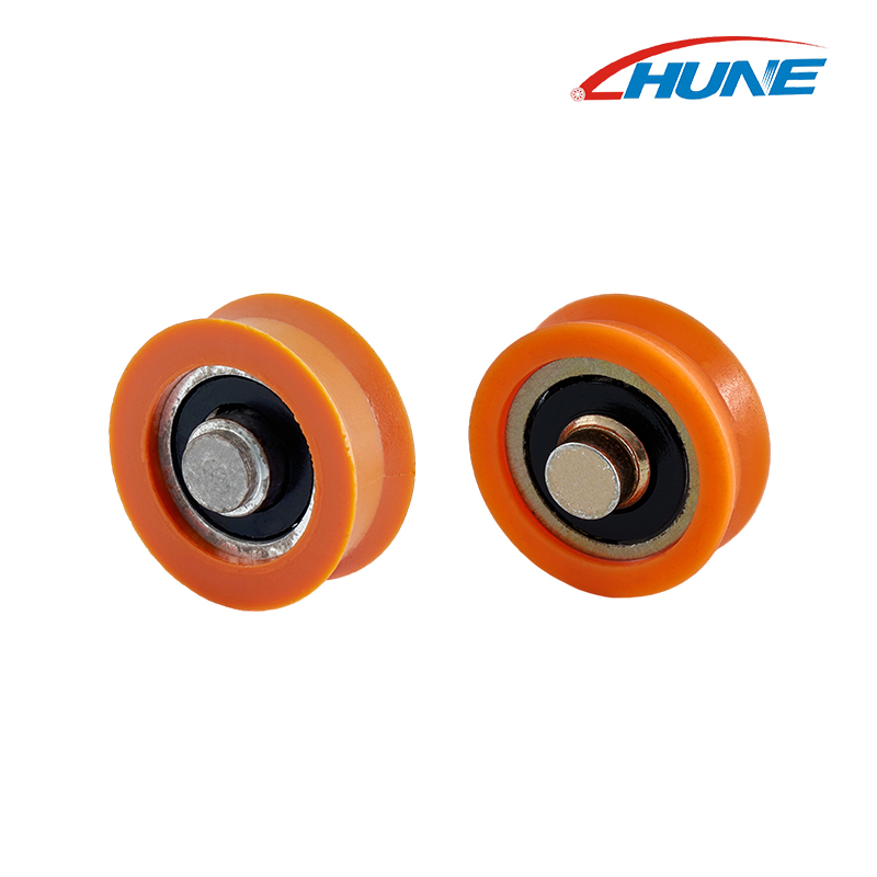 Poulle de roulement en plastique / nylon avec rouleau à fil pour la porte coulissante